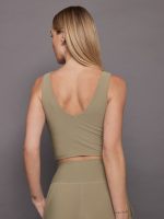 V-Neck Longline Bra - Silversage - Image 3