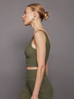 V-Neck Longline Bra in Melt - Olive - Image 5