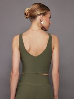 V-Neck Longline Bra in Melt - Olive - Image 4