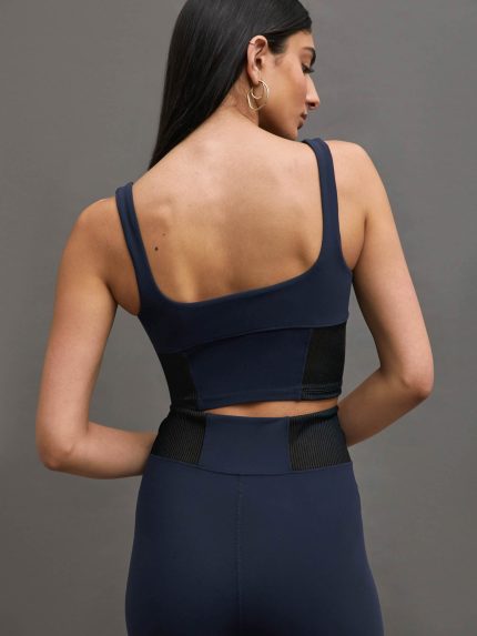 SEAMED BRA - NAVY MELT/BLACK RIB