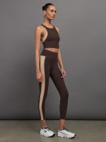 COLORBLOCK HIGH NECK BRA - DARK OAK/ SANDY TAN - Image 4