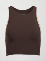 COLORBLOCK HIGH NECK BRA - DARK OAK/ SANDY TAN - Image 5