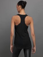 Long RacerBack Tank - Black - Image 3