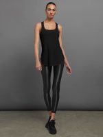 Long RacerBack Tank - Black - Image 4