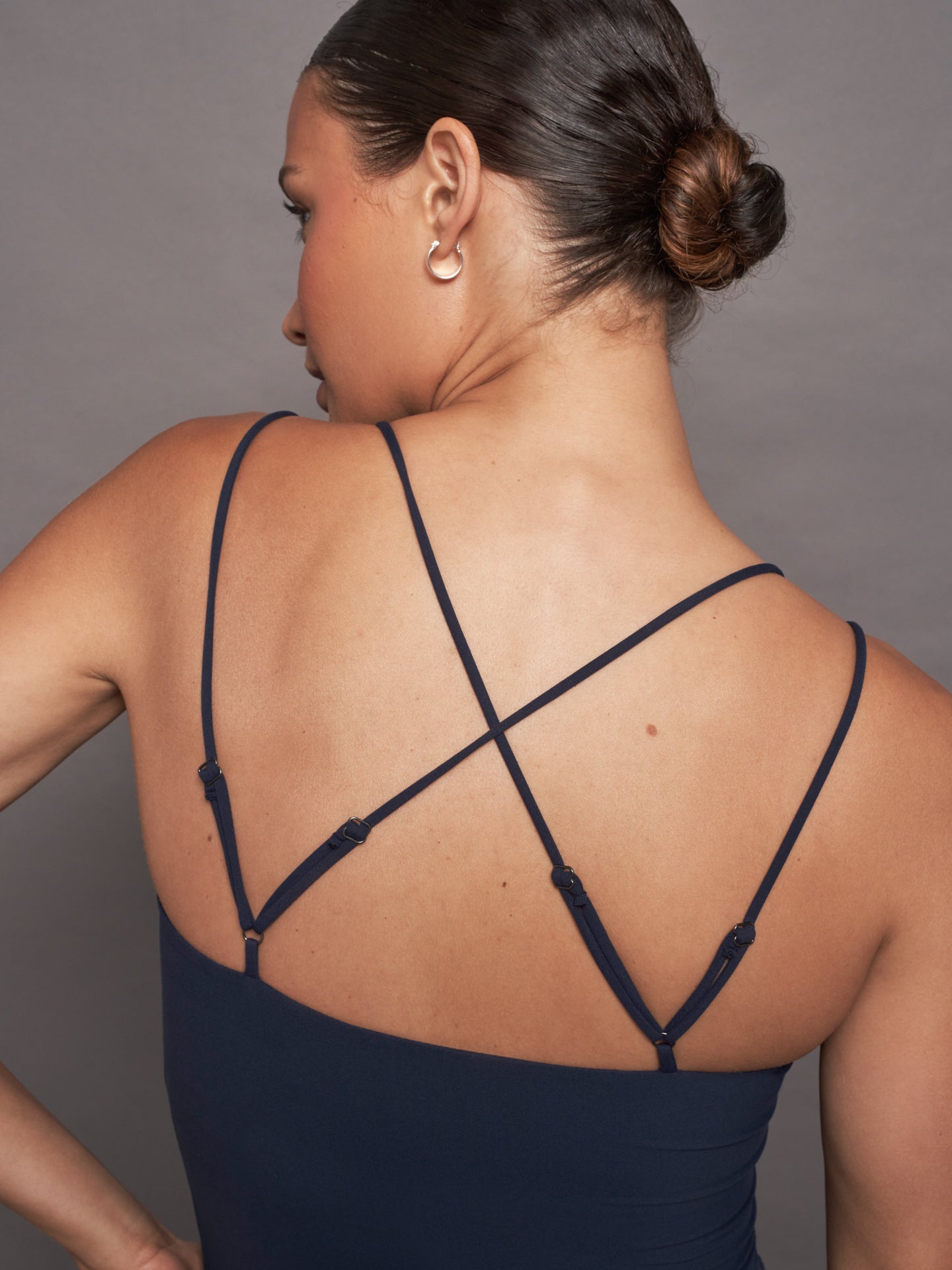 CARB-YD338-BLUE-23FAL-Strappy-Tank-in-Melt-color-Navy-Blazer_3187 Strappy Tank in Melt - Navy Blazer - Image 1