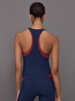 Colorblock High Neck Tank - Navy / Red Dahlia - Image 6