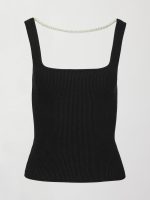 Pearl Necklace Sweater Tank - Black - Image 11