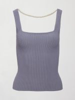 Pearl Necklace Sweater Tank - Lavender Grey - Image 12