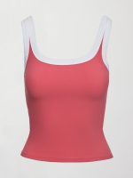 Colorblock Scoop Tank in Melt - Rosewood / White - Image 8