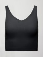 V-Neck Tank in Ribbed Melt - Black - Image 8