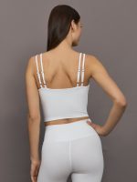 V-Neck Tank in Ribbed Melt - White - Image 5