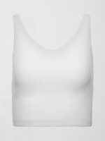 V-Neck Tank in Ribbed Melt - White - Image 8
