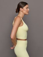 V-Neck Tank in Ribbed Melt - Pastel Yellow - Image 5