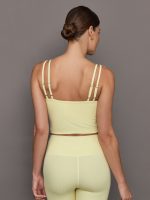 V-Neck Tank in Ribbed Melt - Pastel Yellow - Image 6