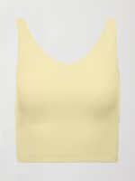 V-Neck Tank in Ribbed Melt - Pastel Yellow - Image 9