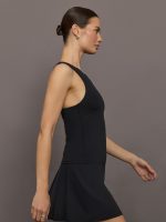 Racer High Neck Active Tank in Diamond Compression - Black - Image 4