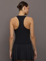Racer High Neck Active Tank in Diamond Compression - Black - Image 5