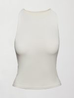 Racer High Neck Active Tank in Diamond Compression - Cloud Dancer - Image 7