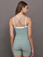 Double Layered Tank in Melt - Sage / White - Image 3