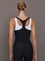 High Neck Cut Out Colorblock Tank in Melt - Black/White - Image 5