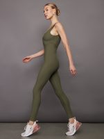 V-Neck Jumpsuit in Melt - Olive - Image 5