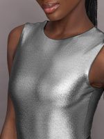 Liquid Metallic Bodysuit - Metallic Silver - Image 4