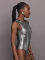 Liquid Metallic Bodysuit - Metallic Silver - Image 6