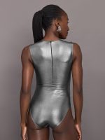 Liquid Metallic Bodysuit - Metallic Silver - Image 9