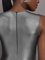 Liquid Metallic Bodysuit - Metallic Silver - Image 10