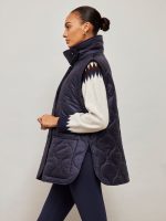 Quilted Jacket with Removable Sleeves - Navy - Image 5