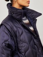 Quilted Jacket with Removable Sleeves - Navy - Image 4