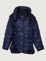 Quilted Jacket with Removable Sleeves - Navy - Image 8