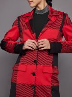 Buffalo Plaid Coat - Haute Red - Image 5