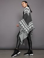 Sweater Poncho - Grey - Image 5
