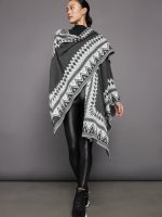 Sweater Poncho - Grey - Image 4