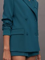 Oversized Blazer with Cuffs - Deep Lagoon - Image 7