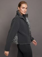 Metallic Sherpa Jacket - Dark Grey with Gunmetal Foil - Image 4