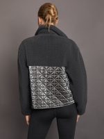 Metallic Sherpa Jacket - Dark Grey with Gunmetal Foil - Image 3