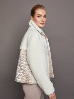 Metallic Sherpa Jacket - Oatmeal with Rose Gold Foil - Image 4