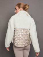 Metallic Sherpa Jacket - Oatmeal with Rose Gold Foil - Image 3