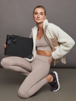 Metallic Sherpa Jacket - Oatmeal with Rose Gold Foil - Image 6