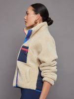 Contrast Sherpa Jacket - Brown Rice / Navy Blazer - Image 3
