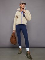 Contrast Sherpa Jacket - Brown Rice / Navy Blazer - Image 7