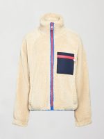 Contrast Sherpa Jacket - Brown Rice / Navy Blazer - Image 8