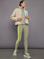 Contrast Sherpa Jacket - Brown Rice/ Wasabi - Image 6