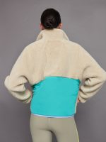 Contrast Sherpa Jacket - Brown Rice/ Wasabi - Image 3