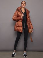 Knit Jacket with Asymmetrical Zip in Interlock - Black - Image 6