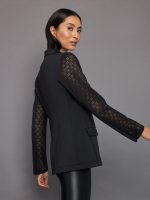 Lightweight Laser Cut Travel Blazer - Black - Image 3