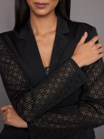 Lightweight Laser Cut Travel Blazer - Black - Image 4