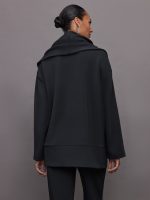 Knit Cocoon Cardigan in Interlock - Black - Image 5